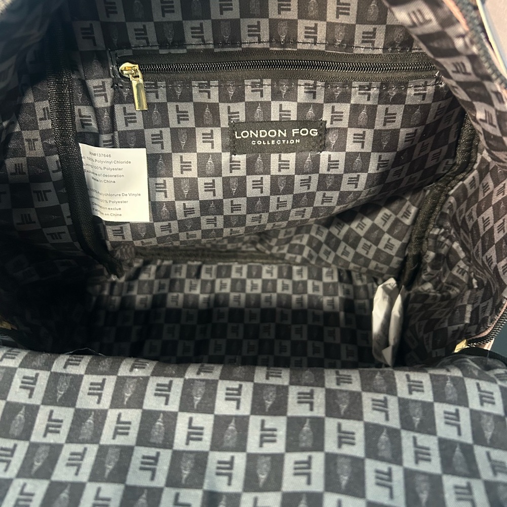 London Fog Eldie Pebble Backpack Mauve Faux Leather NWT - Picture 4 of 9